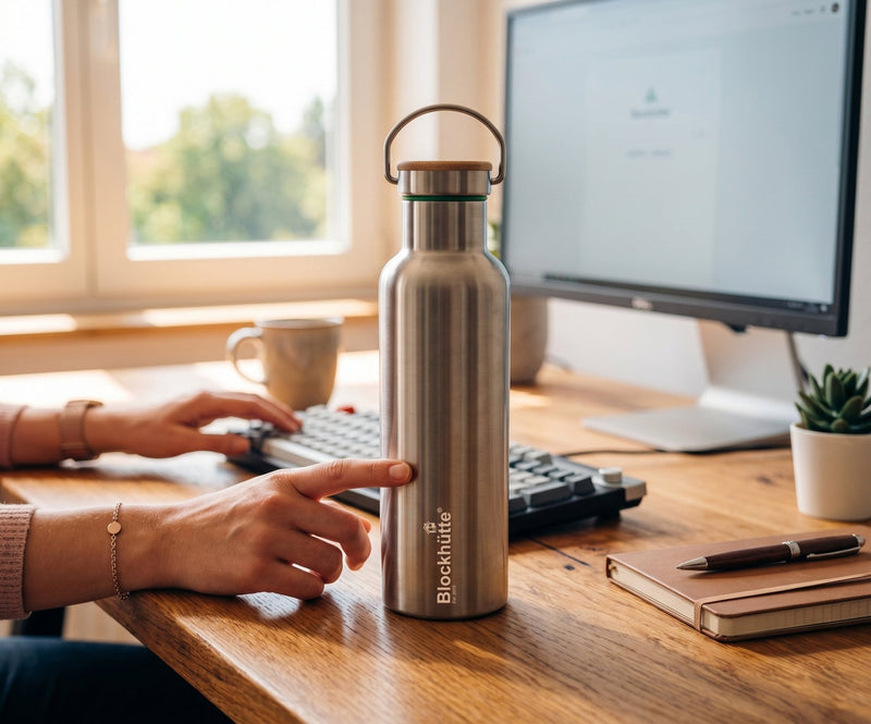 750-ml-Edelstahl-Trinkflasche fürs Office: Die ideale Größe für den Arbeitstag - Blockhütte