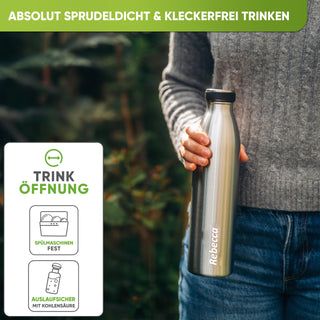 Individual Gravur für die Edelstahl Sport Trinkflasche
