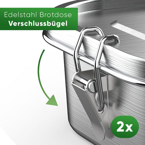 Edelstahl Brotdose - Bügel Set | Größe: 800ml |