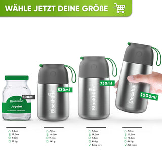 Edelstahl Thermo Lunchbox mit Anti - Vakuum Stöpsel | 1000ml |