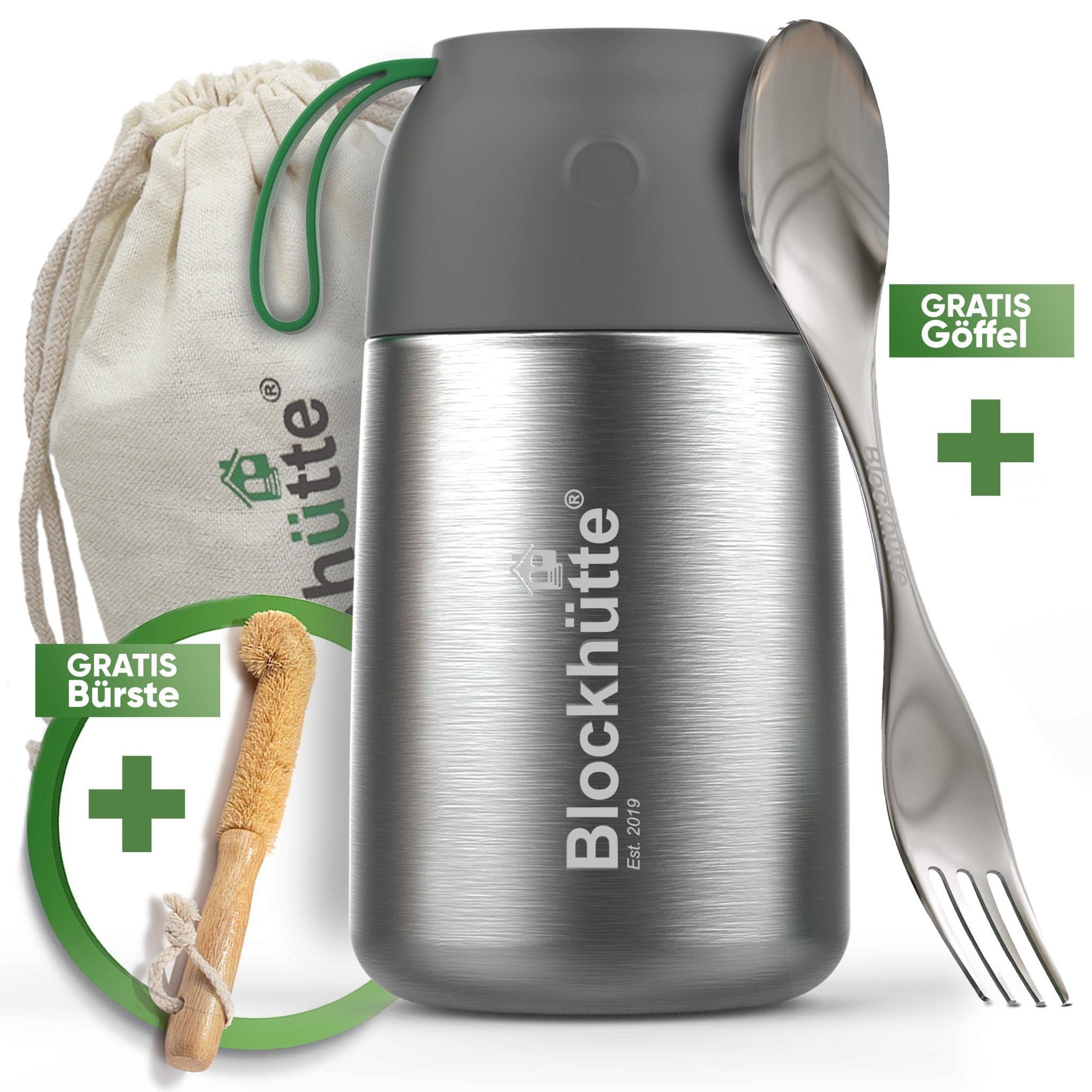 Edelstahl Thermo Lunchbox mit Anti - Vakuum Stöpsel | 730ml |