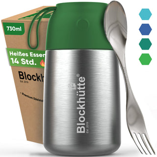 Edelstahl Thermobehälter für Essen | Dunkelgrün | 1000ml