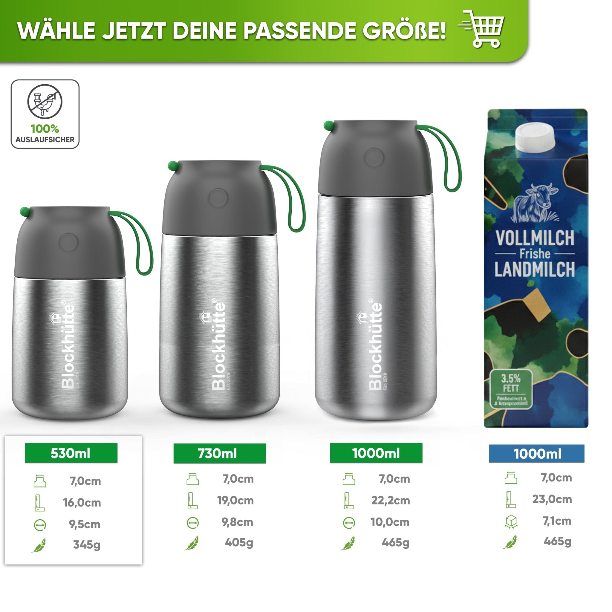 Edelstahl Thermobehälter mit Anti - Vakuum Stöpsel - Blockhütte - BH0022