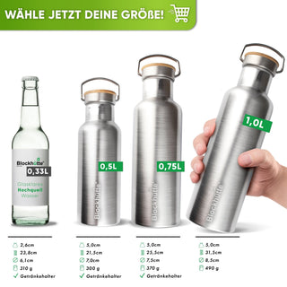Individual Gravur für die Edelstahl Trinkflasche | 1000ml |