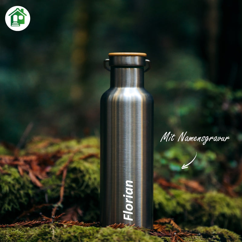 Individual Gravur für die Edelstahl Trinkflasche
