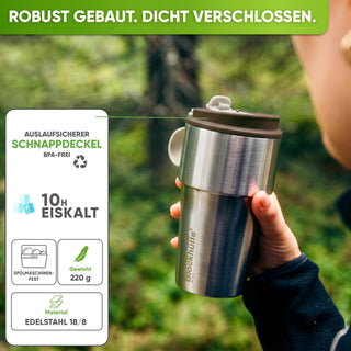 Isolierter Edelstahl Thermobecher für Kaffee und Tee – Braun, 500ml, Ansicht 1