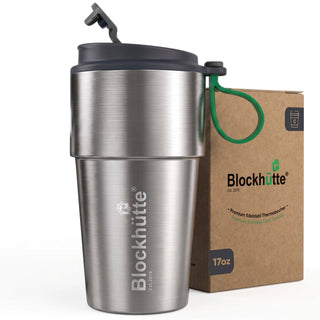 Isolierter Edelstahl Thermobecher für Kaffee und Tee – Grau, 500ml