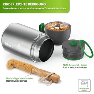 Edelstahl Thermo Lunchbox mit Anti - Vakuum Stöpsel | 1000ml |