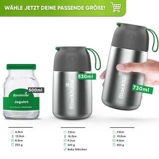 Freizeit Bundle - Edelstahl Thermobehälter + Edelstahl Sport Trinkflasche | Edelstahl Sport Trinkflasche: 1000ml | Edelstahl Thermobehälter: 1000ml
